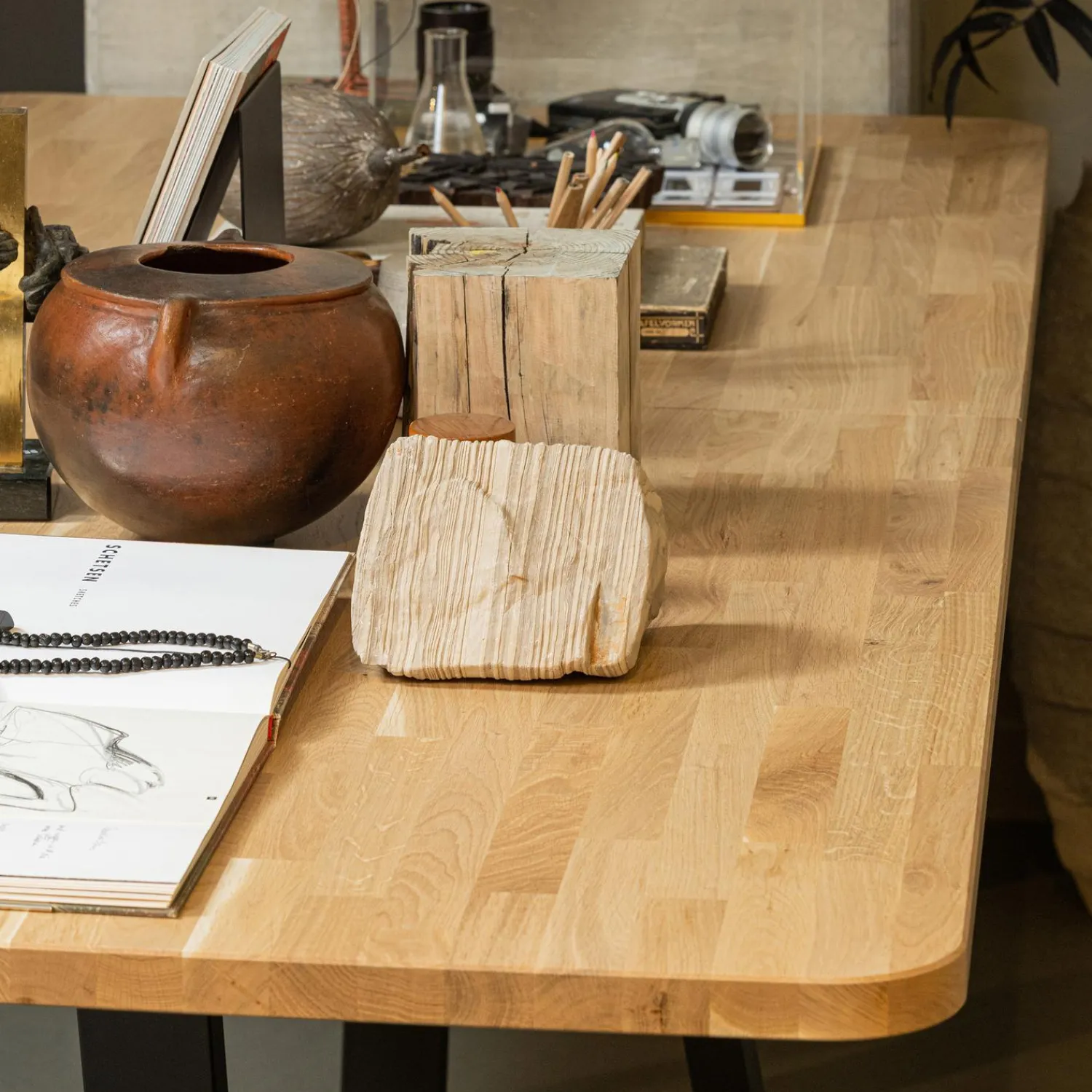 WOOOD Combi-Tablo: XL tafelblad eiken 240x100 & Drenthe poot