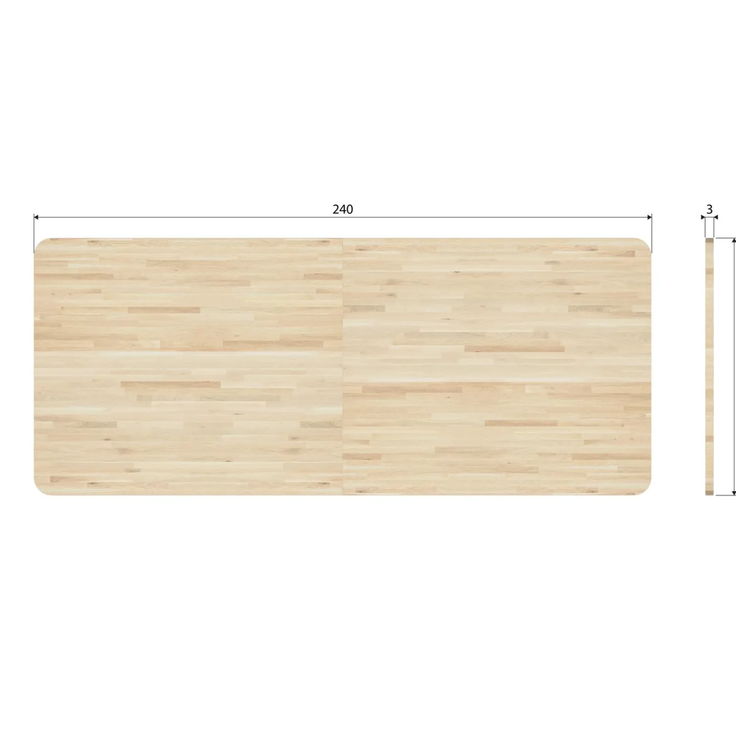 WOOOD Combi-Tablo: XL tafelblad eiken 240x100 & Drenthe poot