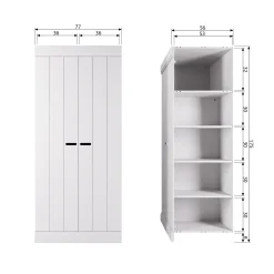 New WOOOD Connect lage kast 2-deurs grenen wit