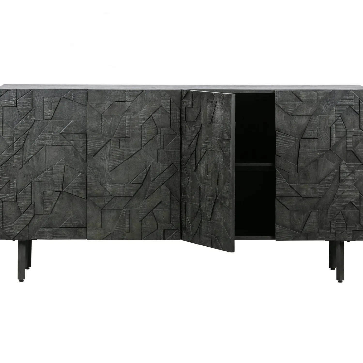 Best WOOOD Counter dressoir hout zwart
