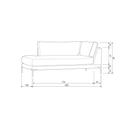 Outlet WOOOD Couple lounge element links Taupe