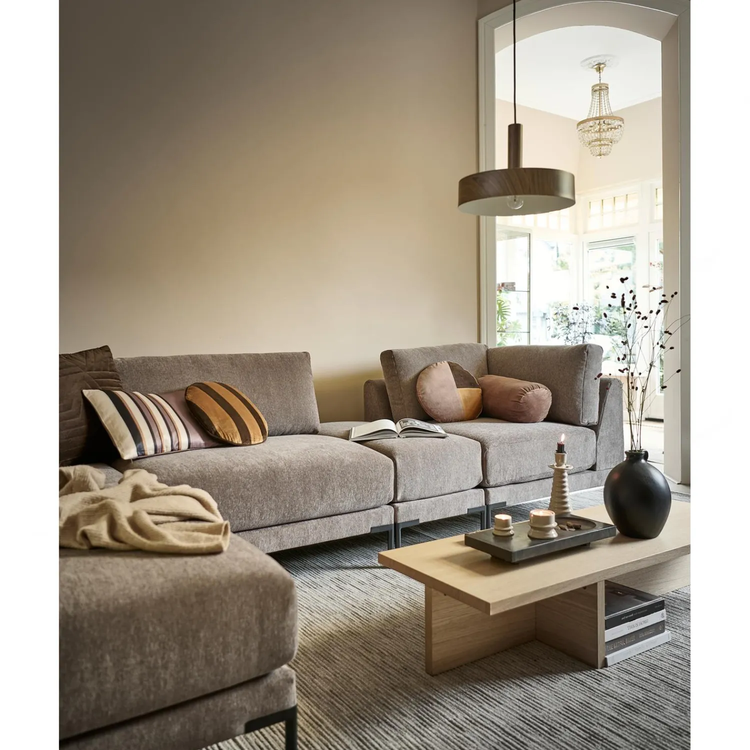 Clearance WOOOD Couple poef 50 cm Taupe