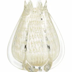 New WOOOD Crown handgevormde vaas glas 24x18 cm off white