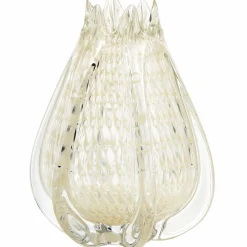 New WOOOD Crown handgevormde vaas glas 24x18 cm off white