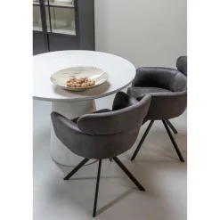 Discount WOOOD Damon eettafel betonlook wit 76xø100