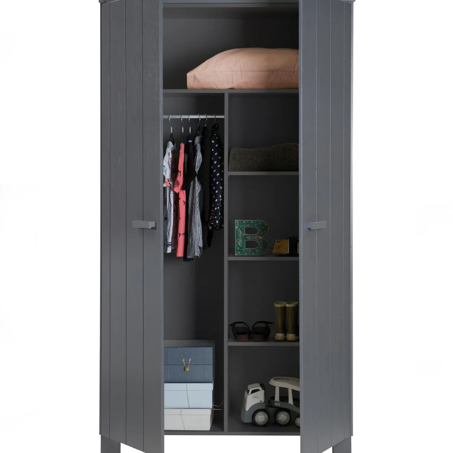Hot WOOOD Dennis kast grenen steel grey Staalgrijs