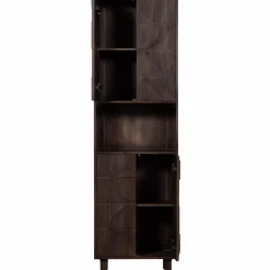 Discount WOOOD Draw 4-deurs opbergkast met open vak mango hout walnoot