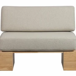 Outlet WOOOD Eat Up muurbankje inclusief kussens beige eiken naturel Naturel mat
