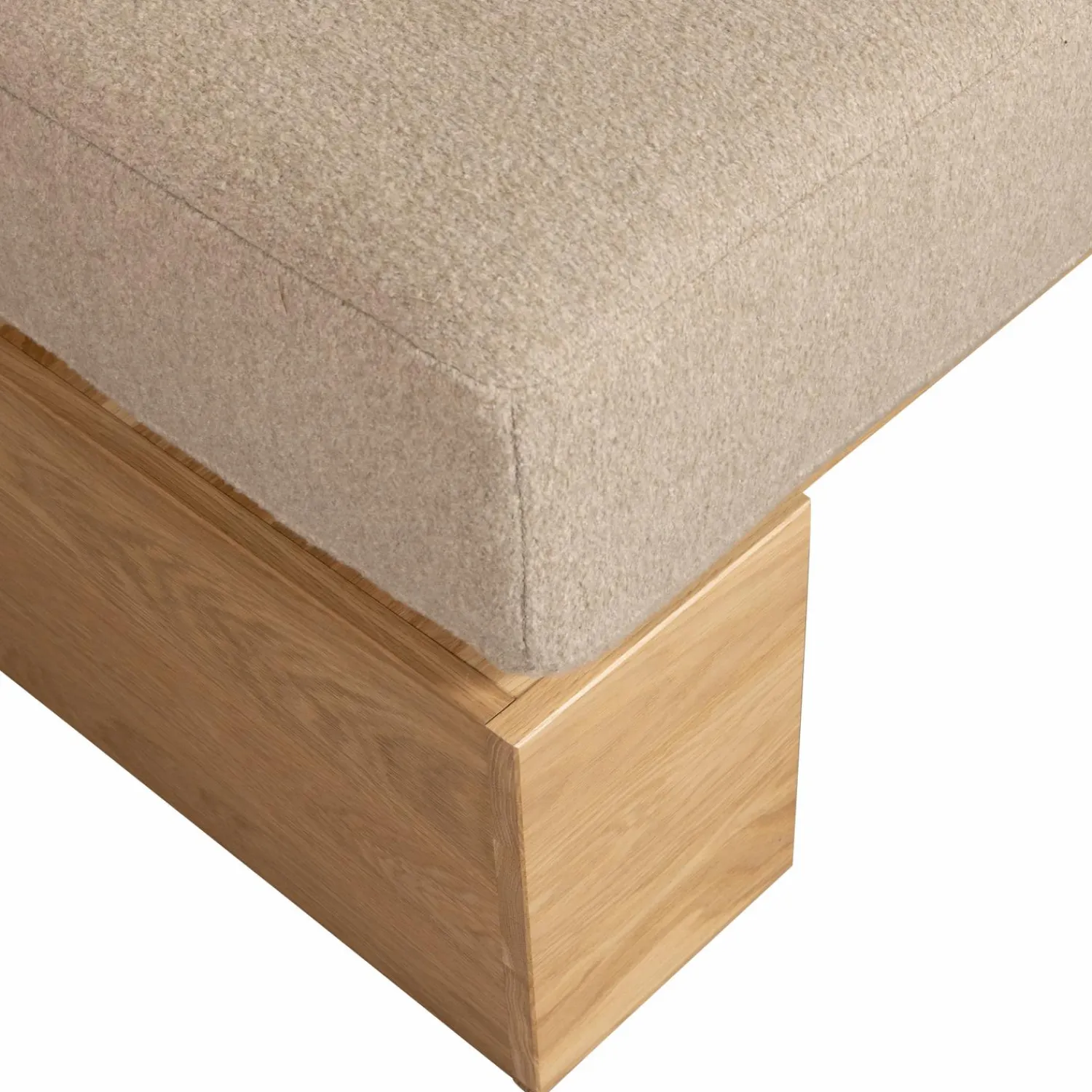 Outlet WOOOD Eat Up muurbankje inclusief kussens beige eiken naturel Naturel mat