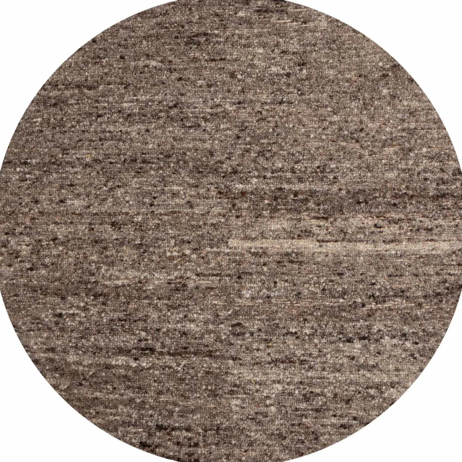 Clearance WOOOD Efia vloerkleed rond wol bruin melange ø200 cm
