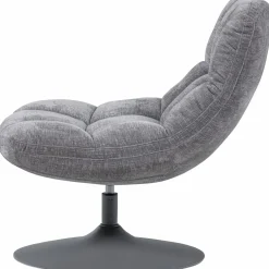 WOOOD Elvi draaifauteuil chenille structuur lichtgrijs