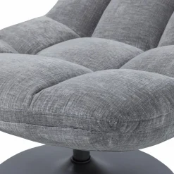 WOOOD Elvi draaifauteuil chenille structuur lichtgrijs