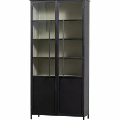 Clearance WOOOD Exhibit XL 2-deurs vitrinekast metaal Zwart