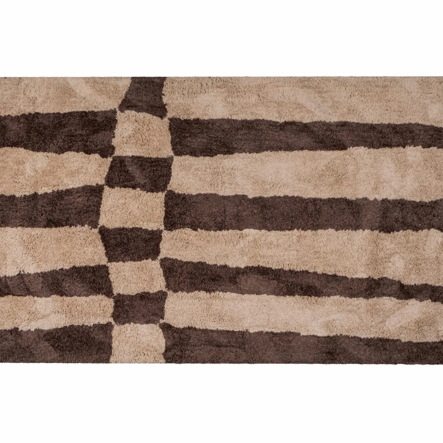 Discount WOOOD Fafa vloerkleed grafisch dessin naturel/bruin 200x300 cm
