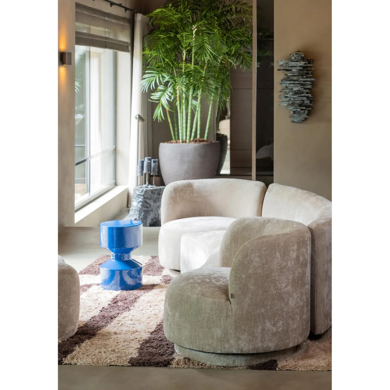 Discount WOOOD Fafa vloerkleed grafisch dessin naturel/bruin 200x300 cm