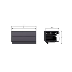Discount WOOOD Finca tv meubel 75 cm grenen diepzwart