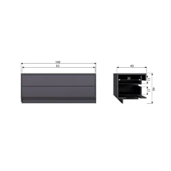 Discount WOOOD Finca tv meubel 100 cm grenen diepzwart