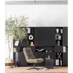 Sale WOOOD Finca tv meubel rond rechts 78 cm grenen diepzwart