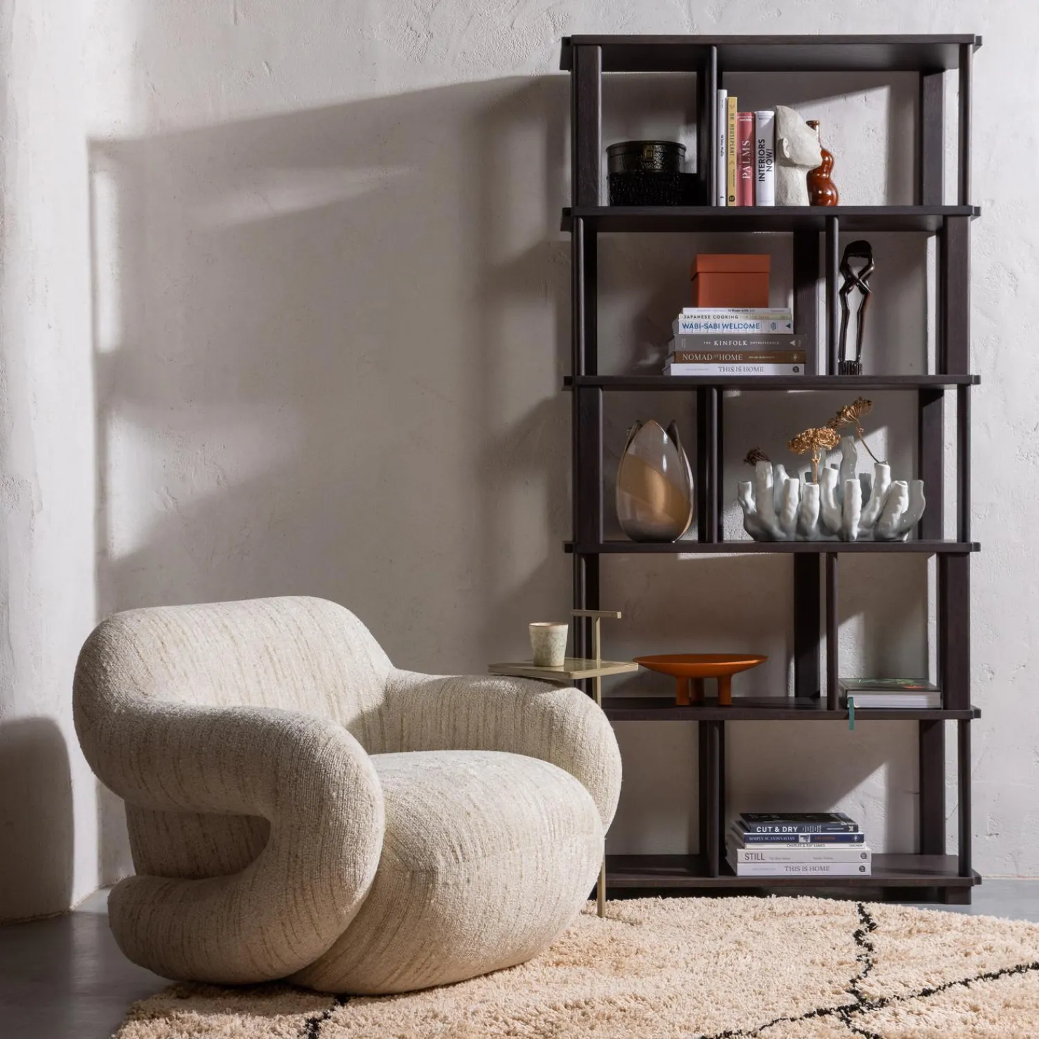 Outlet WOOOD Folke fauteuil chenille Naturel melange