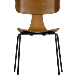 Best WOOOD Form houten stoel met metalen poot Bruin