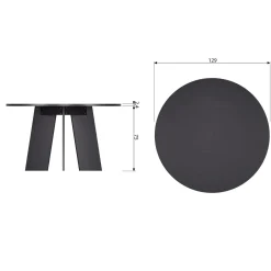 Best WOOOD Fries eettafel ø129 cm eiken blacknight