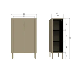 Best WOOOD Gunnar 2-deurs kast grenen Mud