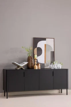 Online WOOOD Gunnar dressoir 200 cm grenen Matzwart