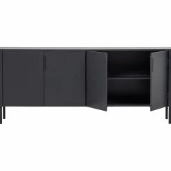 Online WOOOD Gunnar dressoir 200 cm grenen Matzwart