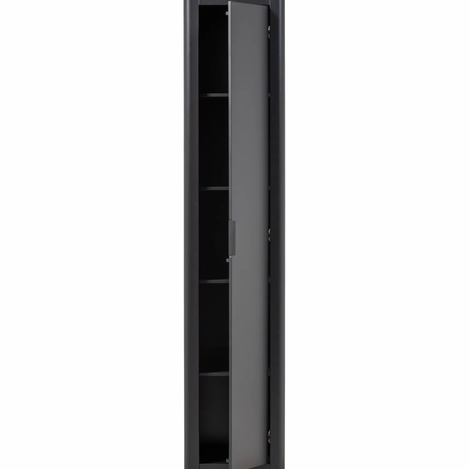 Clearance WOOOD Gunnar smalle hoge kast grenen Matzwart