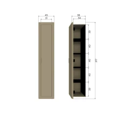 Clearance WOOOD Gunnar smalle hoge kast grenen Matzwart
