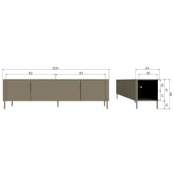 Discount WOOOD Gunnar tv meubel 154 cm grenen Matzwart