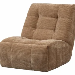 Hot WOOOD Hein relaxfauteuil elektrisch geweven rib Lichtbruin