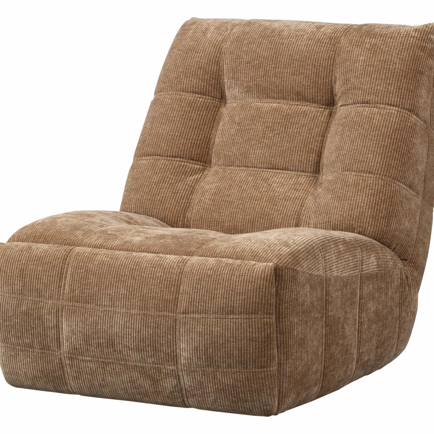 Hot WOOOD Hein relaxfauteuil elektrisch geweven rib Lichtbruin