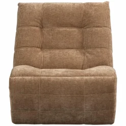 Hot WOOOD Hein relaxfauteuil elektrisch geweven rib Lichtbruin