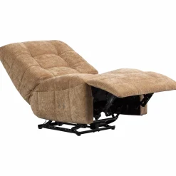 Hot WOOOD Hein relaxfauteuil elektrisch geweven rib Lichtbruin