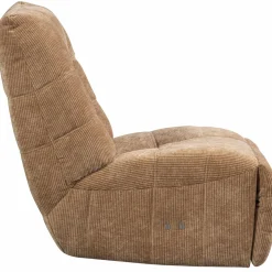 Hot WOOOD Hein relaxfauteuil elektrisch geweven rib Lichtbruin