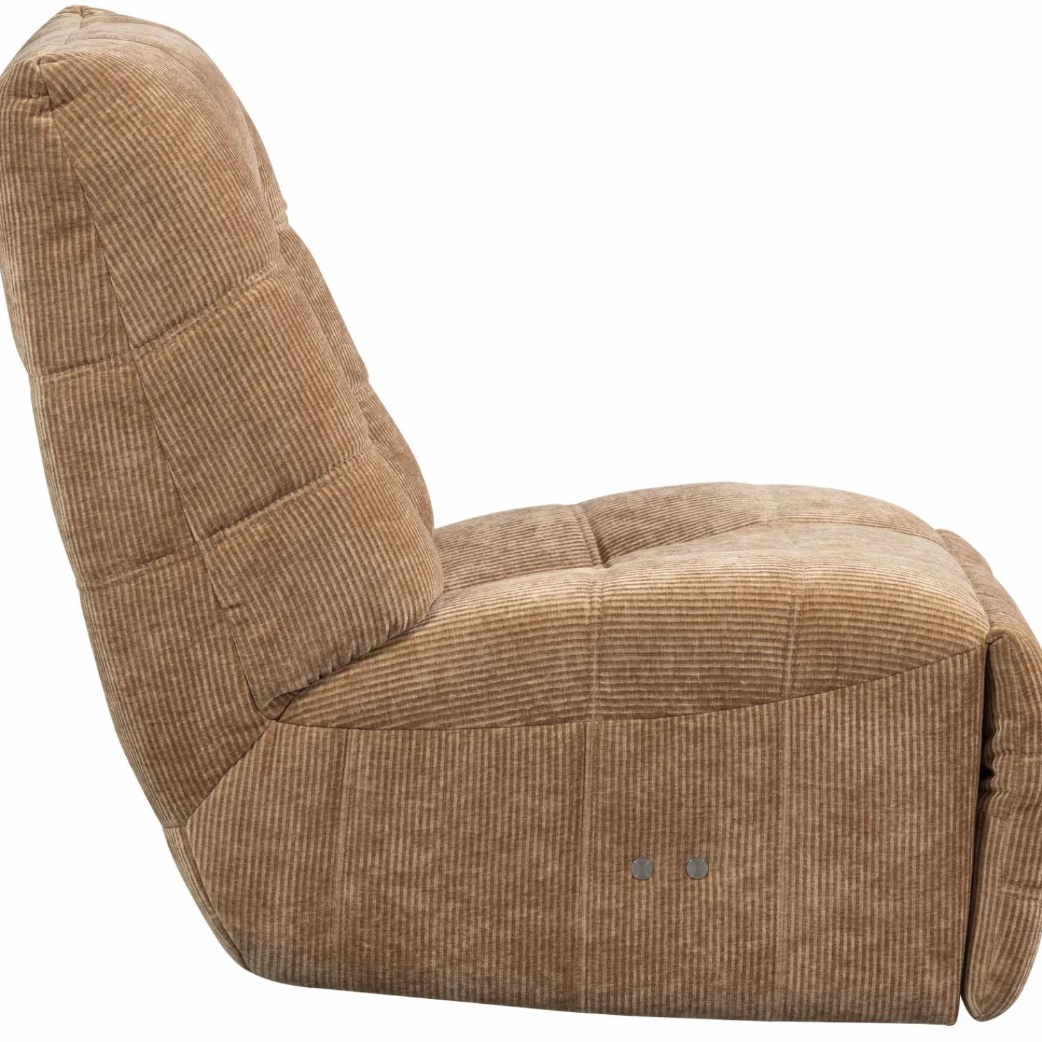 Hot WOOOD Hein relaxfauteuil elektrisch geweven rib Lichtbruin