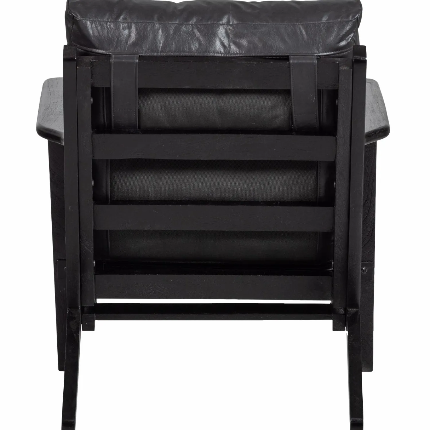 WOOOD Houston fauteuil echt leer Zwart