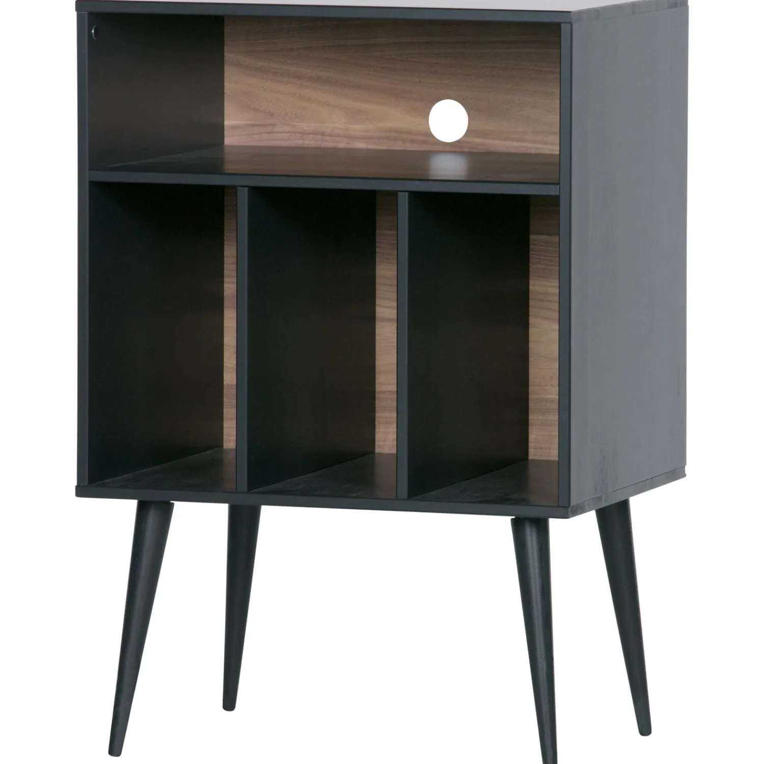 New WOOOD James kastje zwart/walnoot
