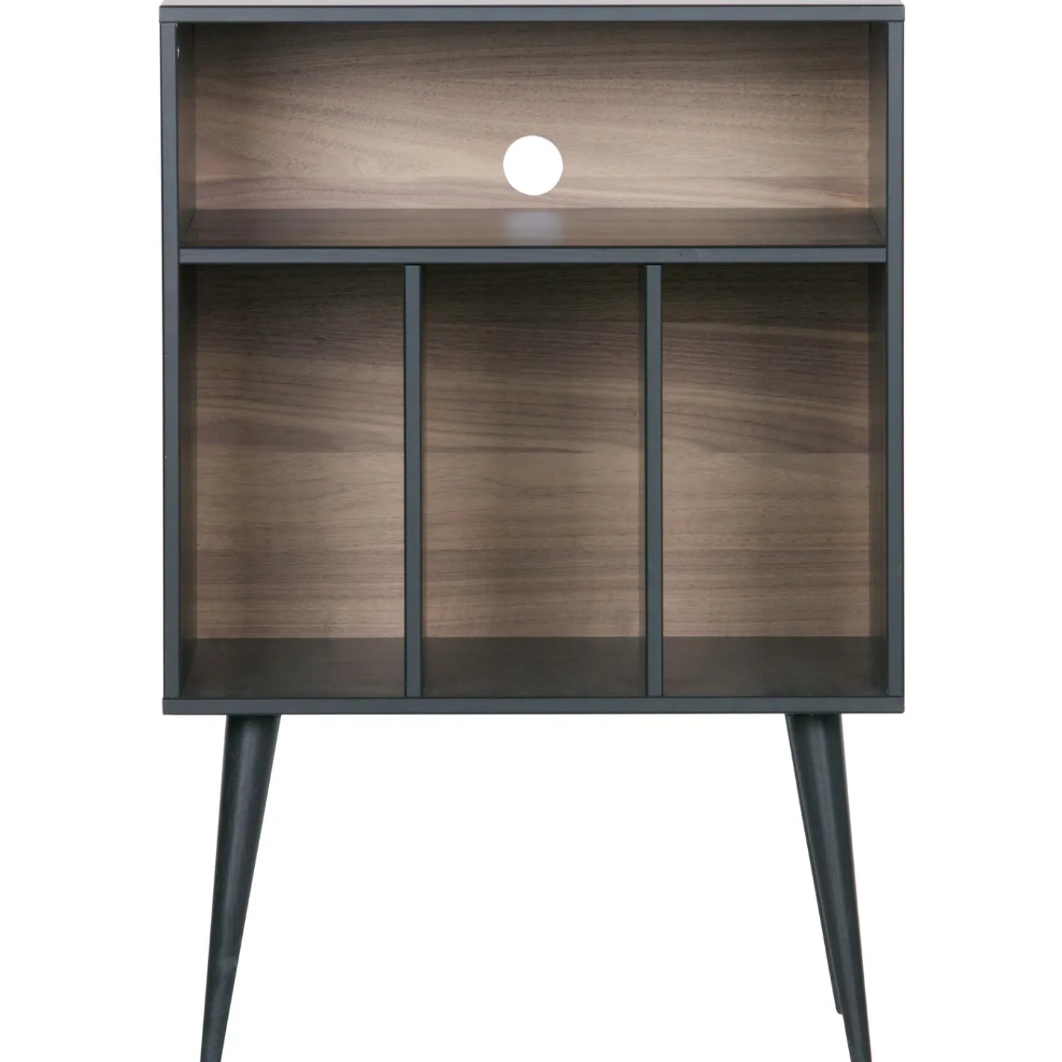 New WOOOD James kastje zwart/walnoot
