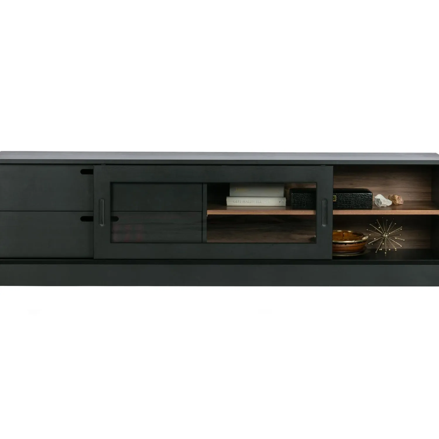 New WOOOD James tv meubel zwart/walnoot