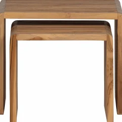 Online WOOOD Jasmijn bijzettafel recycled teak naturel - set van 2