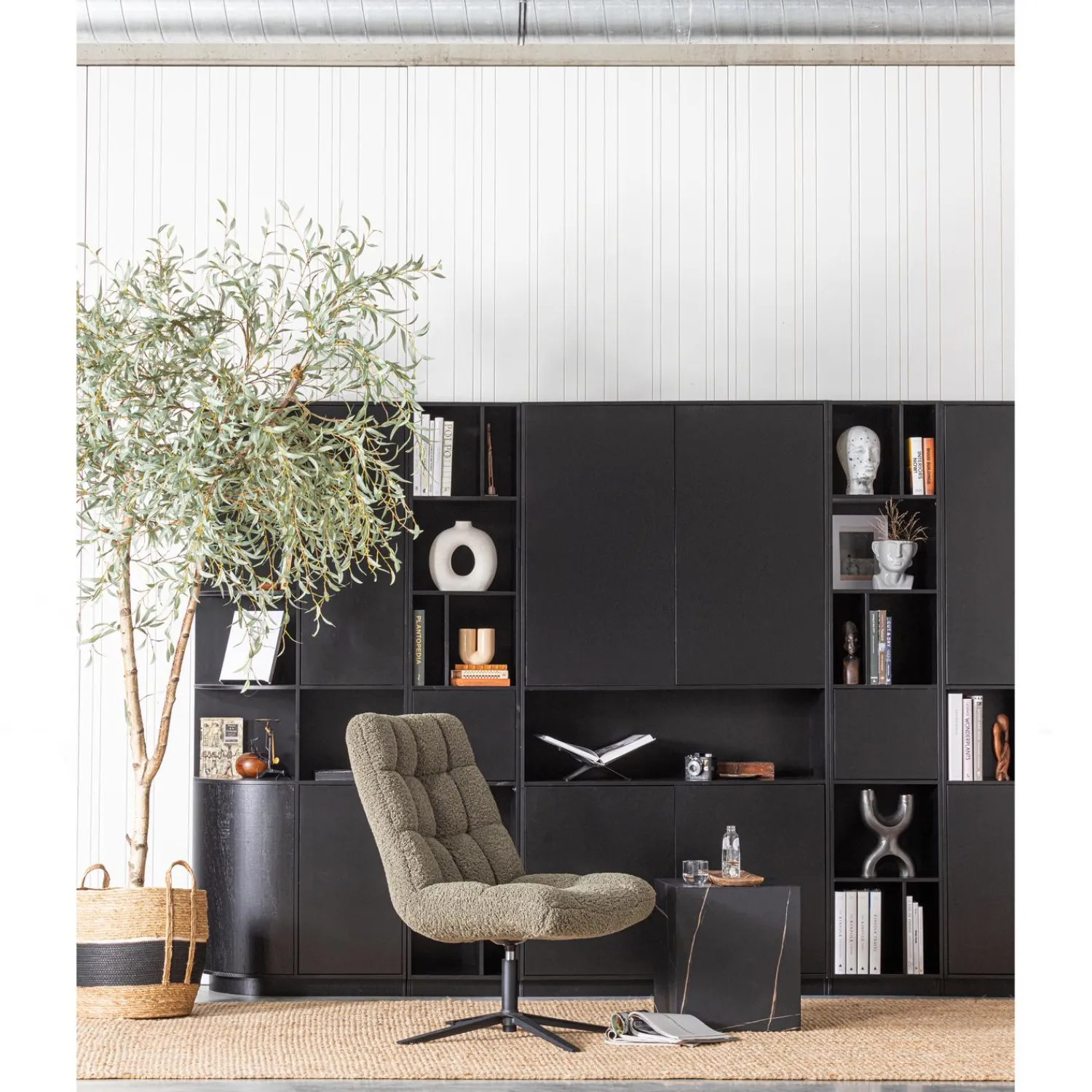 Discount WOOOD Job draaifauteuil teddy groen