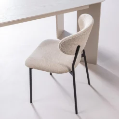 Clearance WOOOD Kjeld eetkamerstoel chenille structuur Naturel