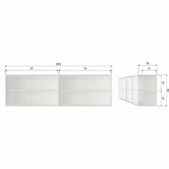 Outlet WOOOD Klink opzetkast grenen mist