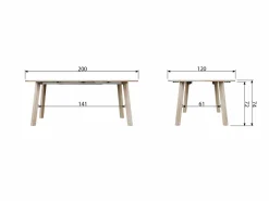 Sale WOOOD Lange Jan uitschuifbare eettafel rond eiken Blacknight