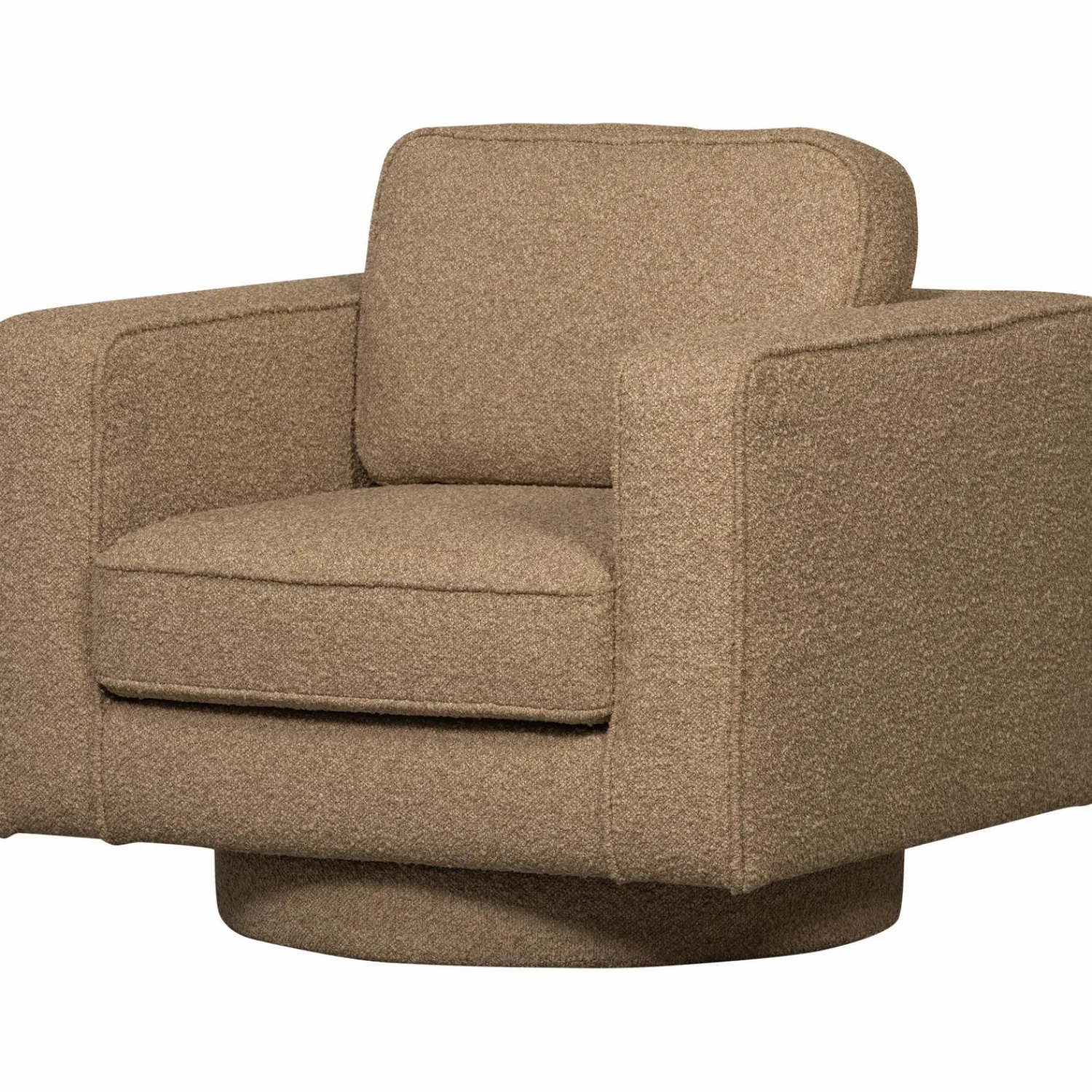 Clearance WOOOD Lazy draaifauteuil bouclé bruin Zand