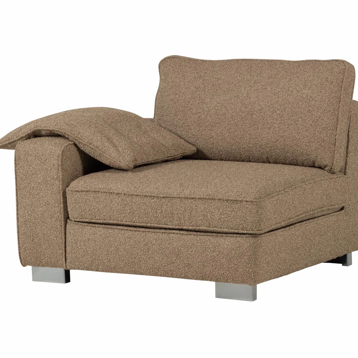 New WOOOD Lazy 1-zits element met arm links bouclé Bruin