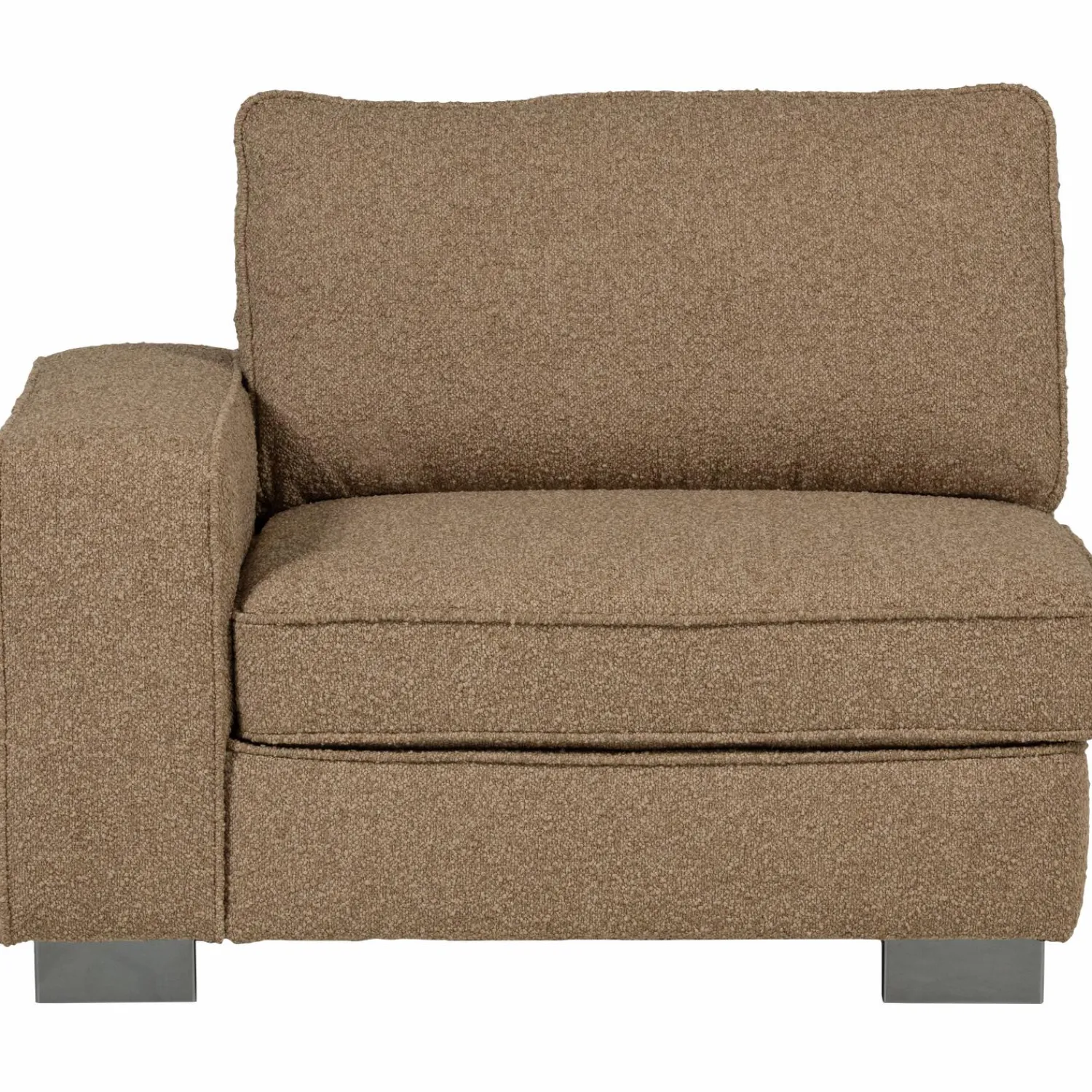 New WOOOD Lazy 1-zits element met arm links bouclé Bruin