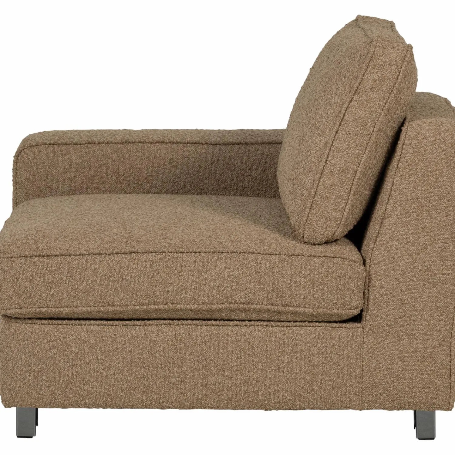 New WOOOD Lazy 1-zits element met arm links bouclé Bruin